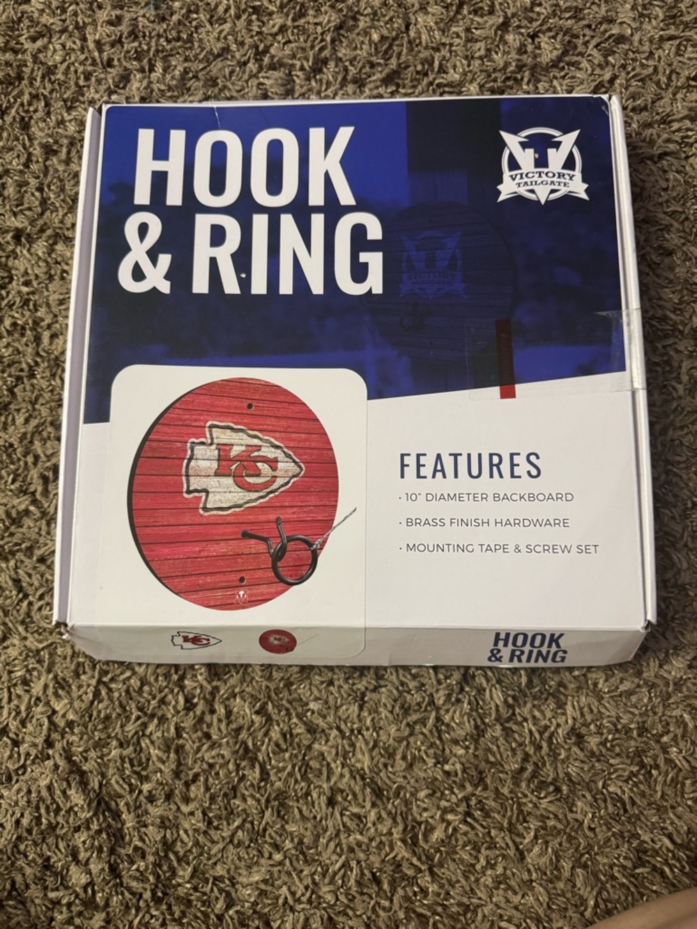 Victory Tailgate Hook & Ring Game - Red Backboard with Kansas City Chiefs Logo